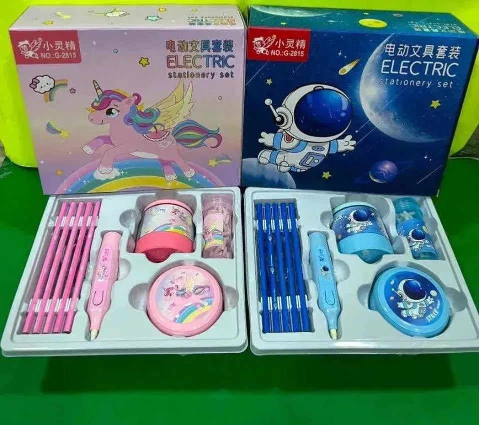 Electric Stationery Set for Kids (Space & Unicorn Theme) - Bear Hugs