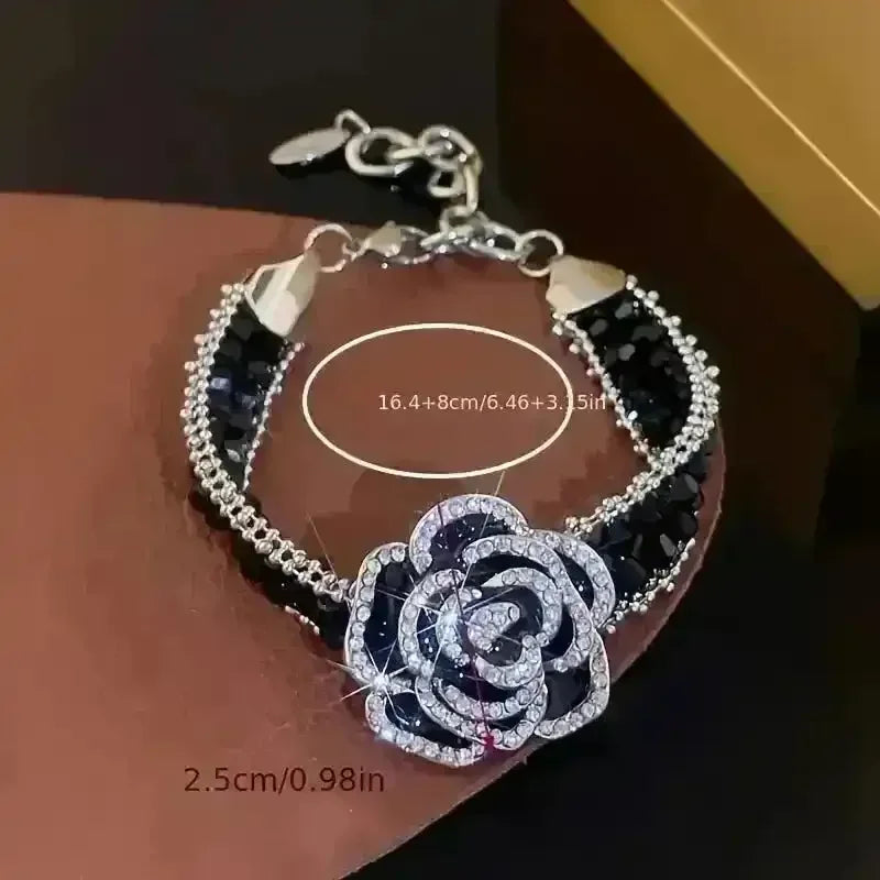 Elegant Rose Rhinestone Bracelet - Bear Hugs