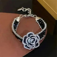 Elegant Rose Rhinestone Bracelet - Bear Hugs