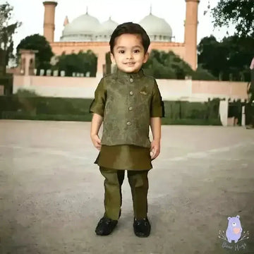 Embroidered Jacket Kurta Set - Bear Hugs