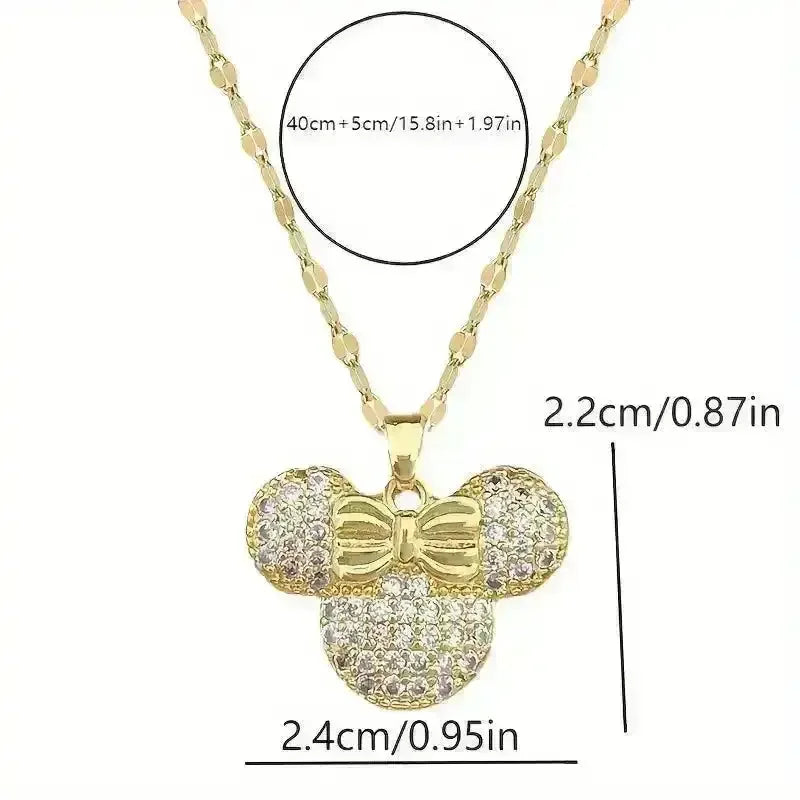 Exquisite Minnie Mouse Rhinestone Pendant - Bear Hugs