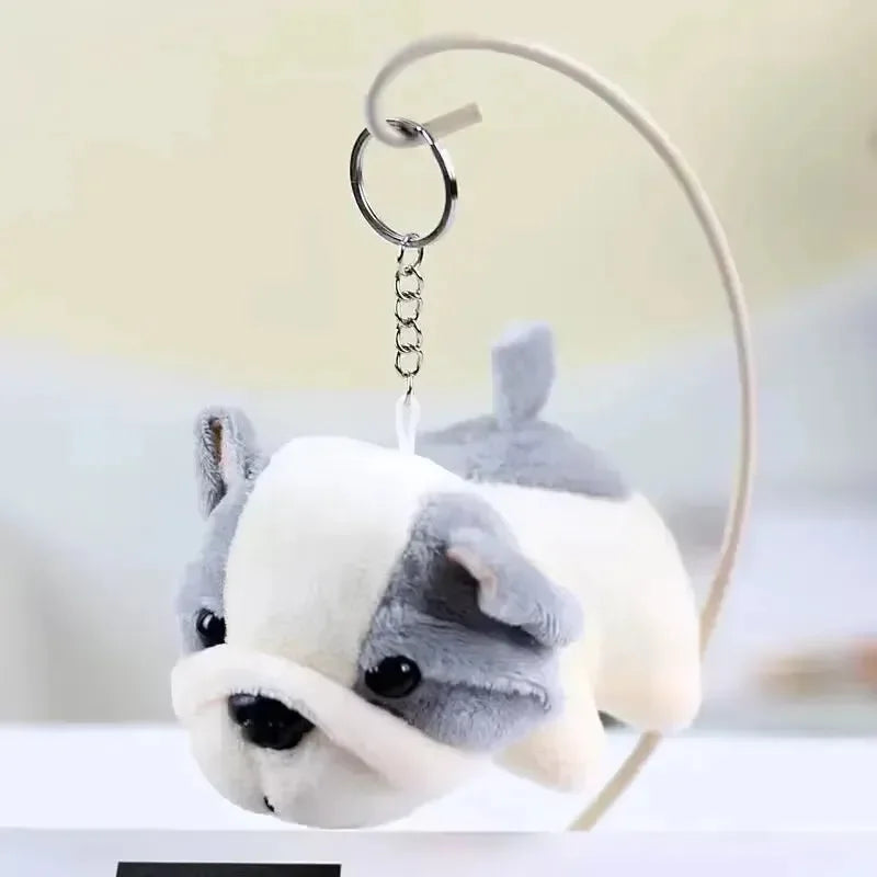Fluffy French Bulldog Plush Keychain - Bear Hugs