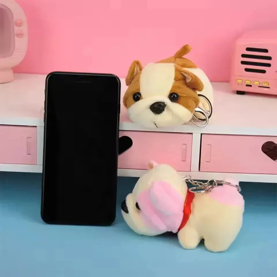 Fluffy French Bulldog Plush Keychain - Bear Hugs