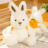 Fluffy Rabbit Carrot Backpack Plush Toy - Bear Hugs