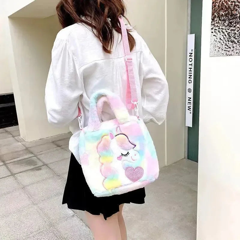 Fur Unicorn Cross Body Shoulder Hand Bag - Bear Hugs