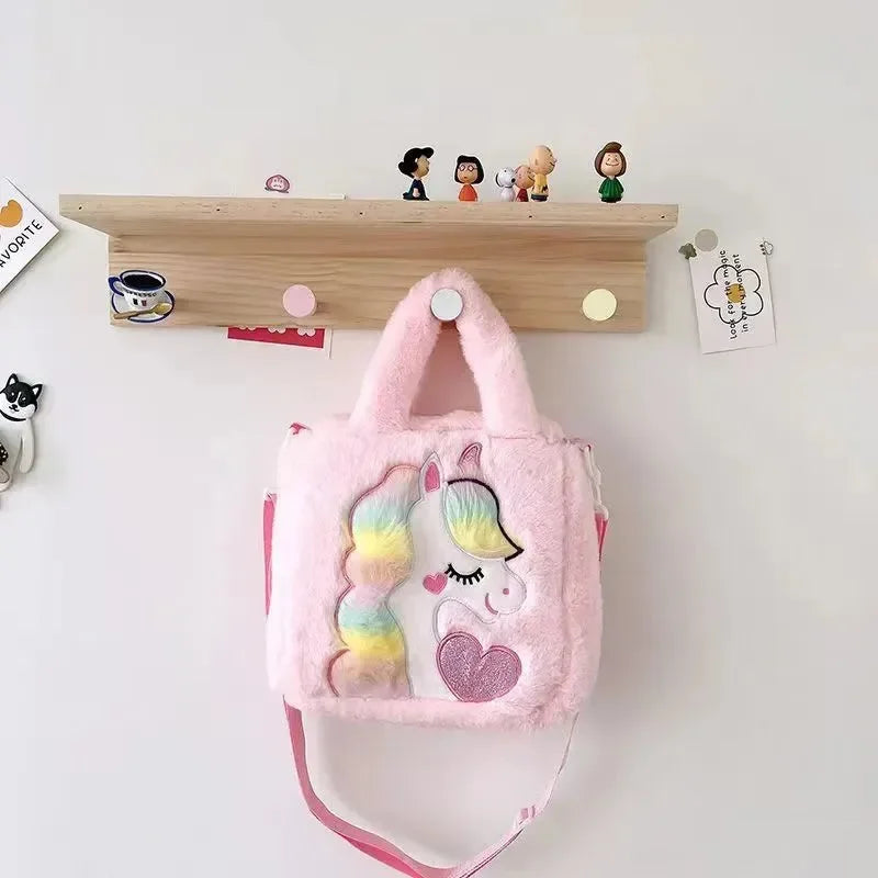 Fur Unicorn Cross Body Shoulder Hand Bag - Bear Hugs