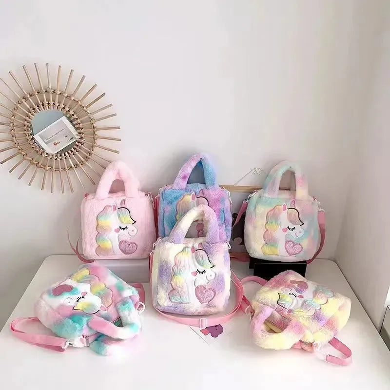 Fur Unicorn Cross Body Shoulder Hand Bag - Bear Hugs