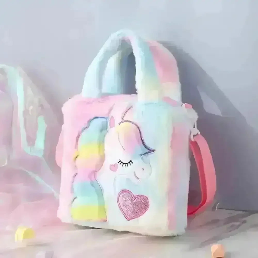 Fur Unicorn Cross Body Shoulder Hand Bag - Bear Hugs