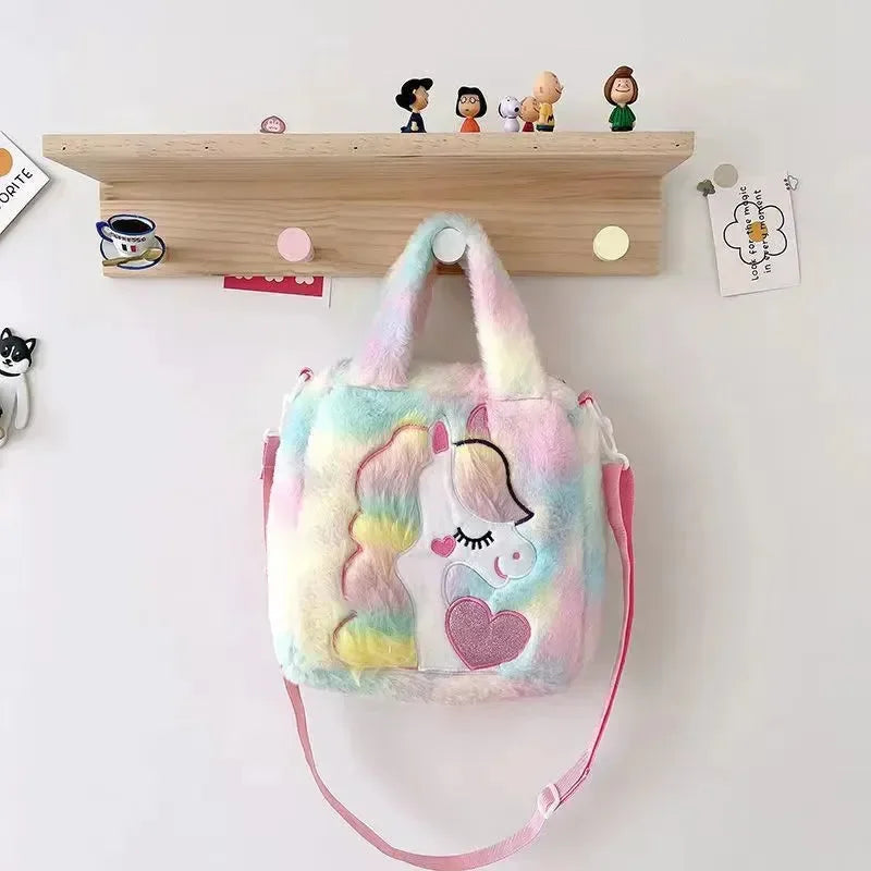 Fur Unicorn Cross Body Shoulder Hand Bag - Bear Hugs
