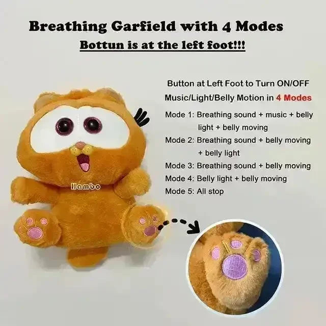 Garfield Cat Musical Breathing Teddy Plushie - Bear Hugs