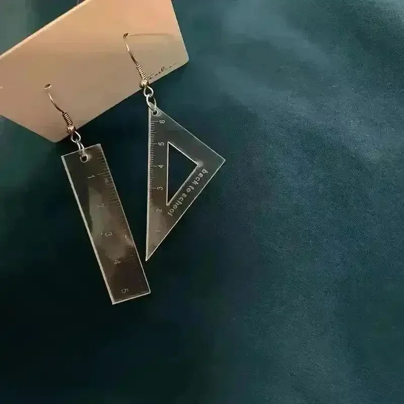 Geometric Instruments Asymmetric Dangle Earrings - Bear Hugs