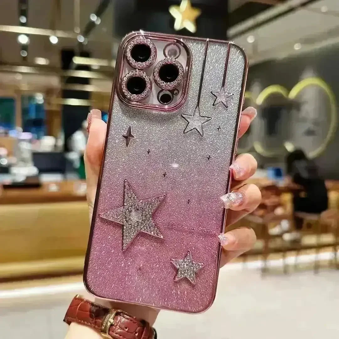 Glittery Hanging Stars Phone Case (For iPhones) - Bear Hugs