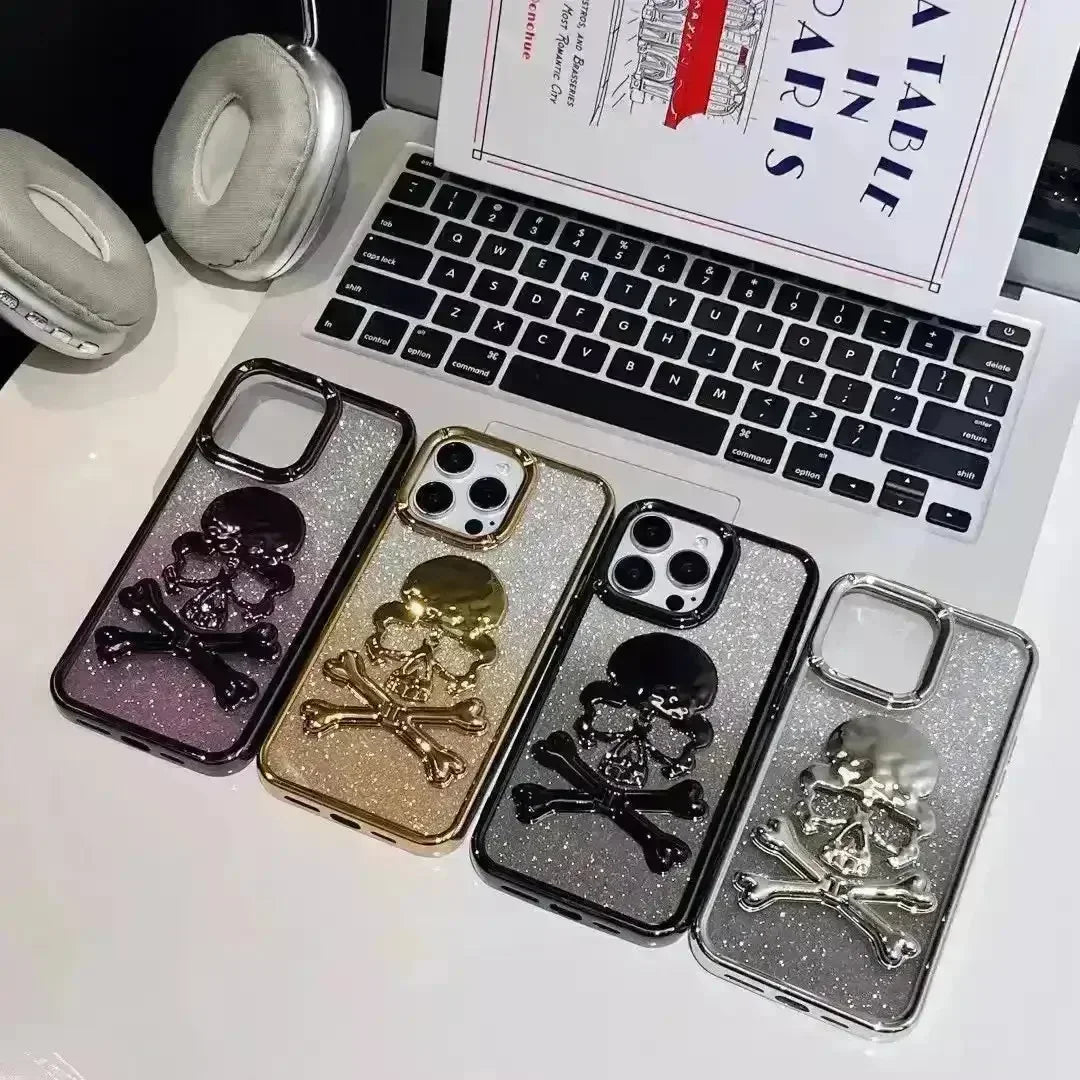 Glittery Skull Phone Case (For iPhones) - Bear Hugs