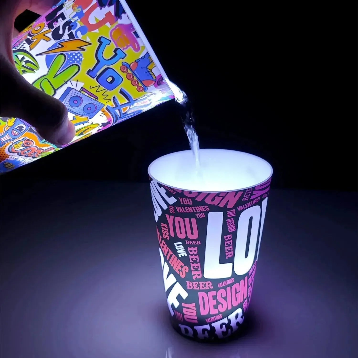 Glow & Go LED Party Cups (12 oz) - Bear Hugs