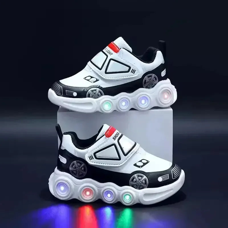 Glow & Go Luminous Cartoon Car Sneakers - Bear Hugs