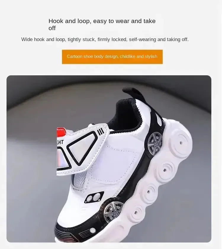 Glow & Go Luminous Cartoon Car Sneakers - Bear Hugs