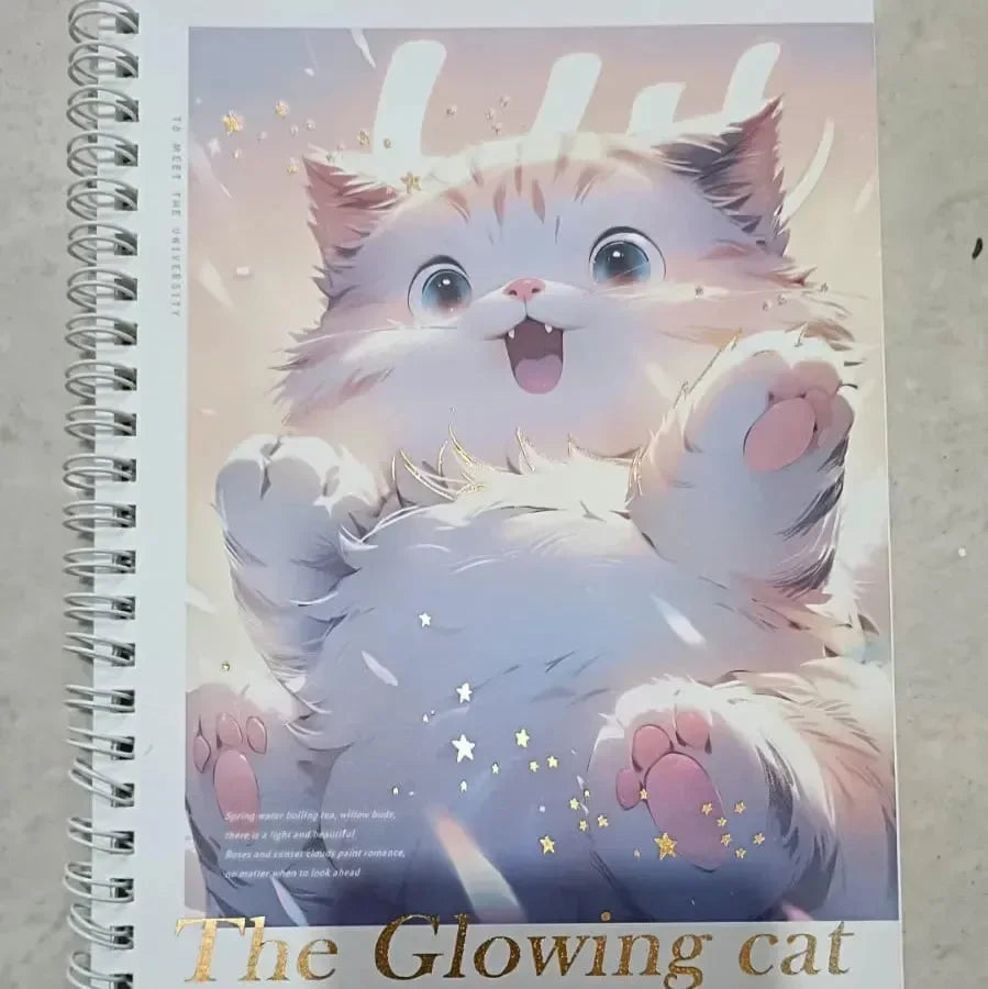 Glowing Cat A5 Spiral Notebook - Bear Hugs