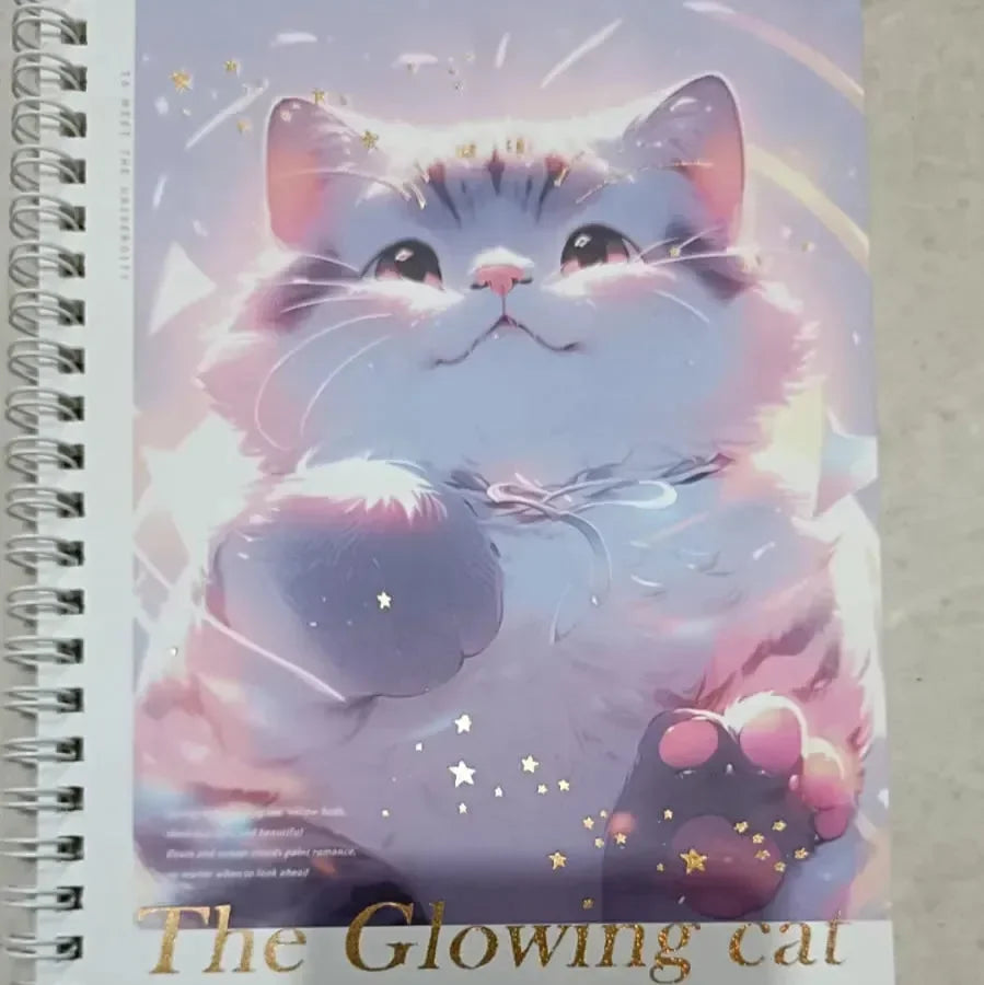 Glowing Cat A5 Spiral Notebook - Bear Hugs