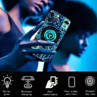 Glowing LED Circle Smart Voice Controlled Cover (For iPhone) - Bear Hugs