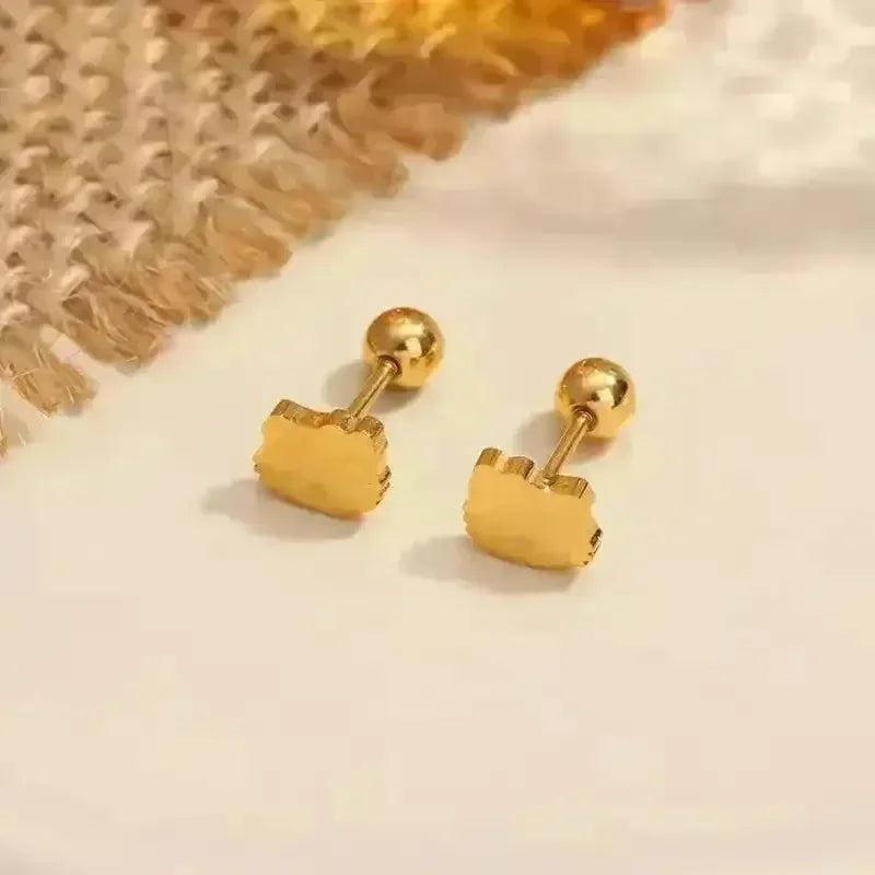 Golden Hello Kitty Earrings - Bear Hugs