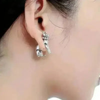 Gothic Silver Cat Stud Earrings - Bear Hugs