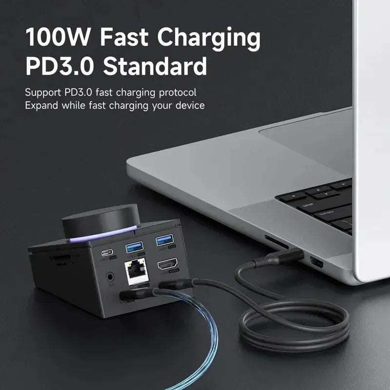 Hagibis Knob USB-C Hub With Shortcut Buttons Docking Station - Bear Hugs