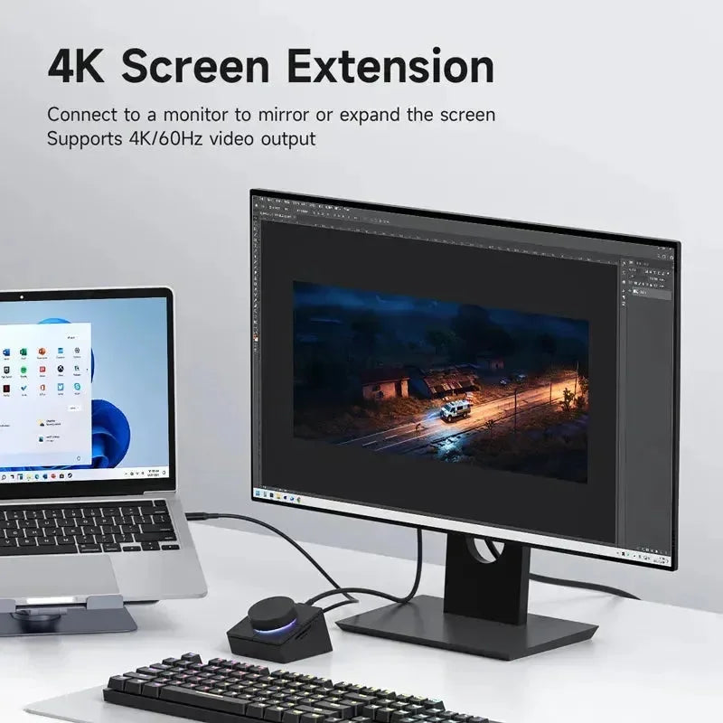 Hagibis Knob USB-C Hub With Shortcut Buttons Docking Station - Bear Hugs