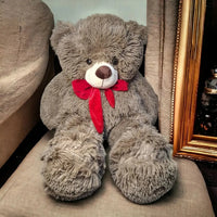 Hairy Bow Teddy Plush Toy (90 cm) - Bear Hugs