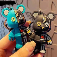Half Skull Body Mechanical Bear 3D Keychain - Bear Hugs