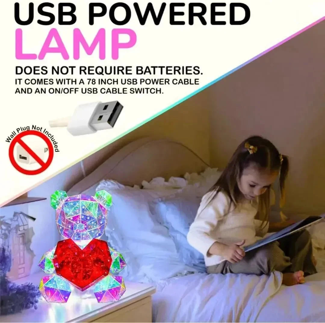 Heartlight Harmony Teddy Bear Lamp - Bear Hugs