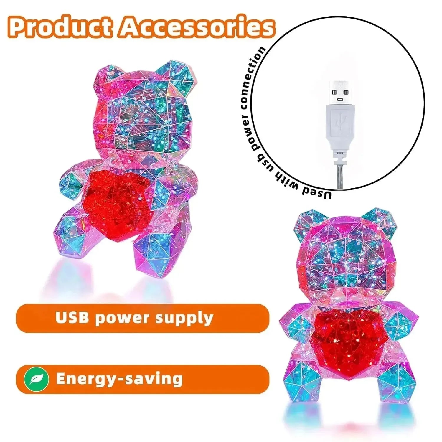 Heartlight Harmony Teddy Bear Lamp - Bear Hugs