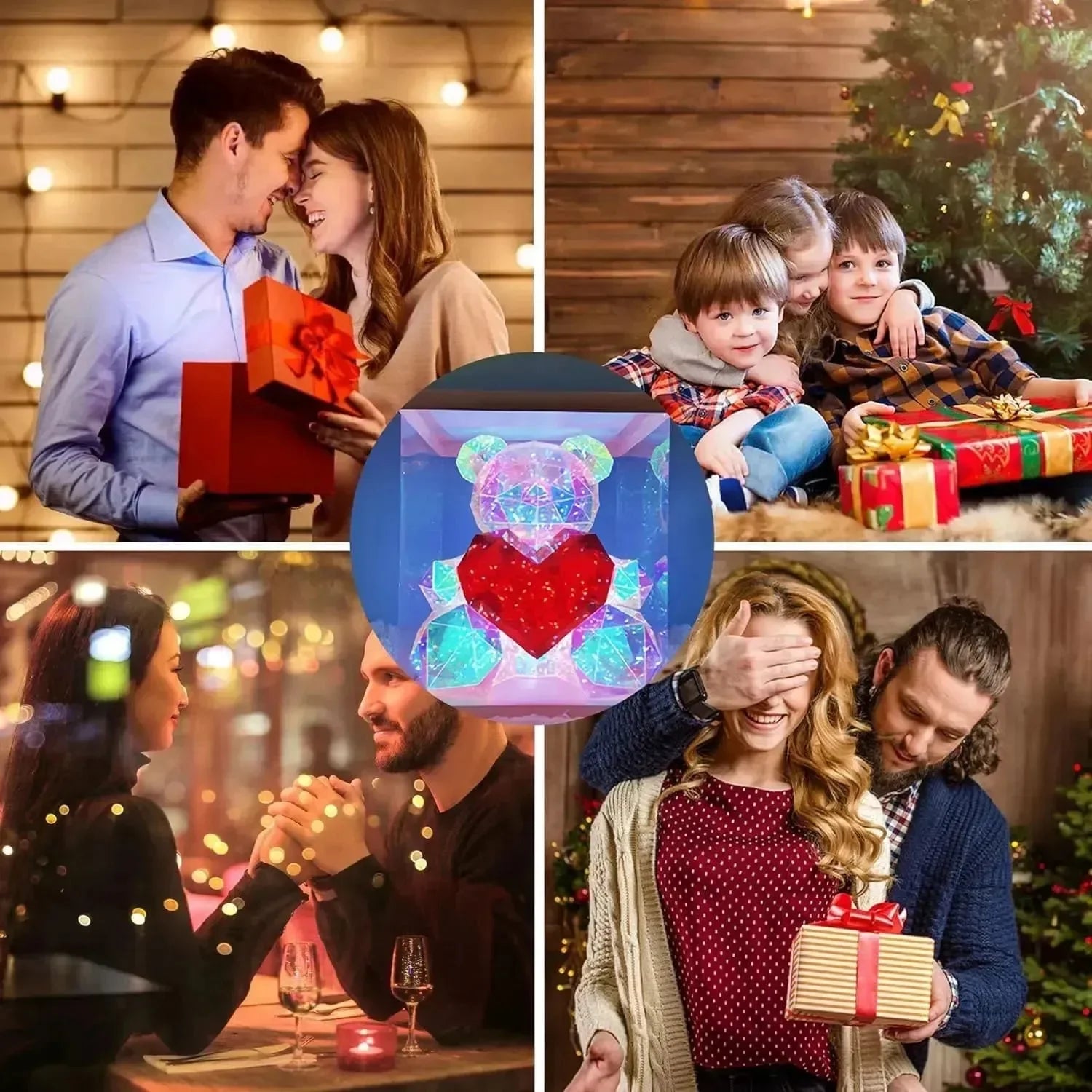 Heartlight Harmony Teddy Bear Lamp - Bear Hugs