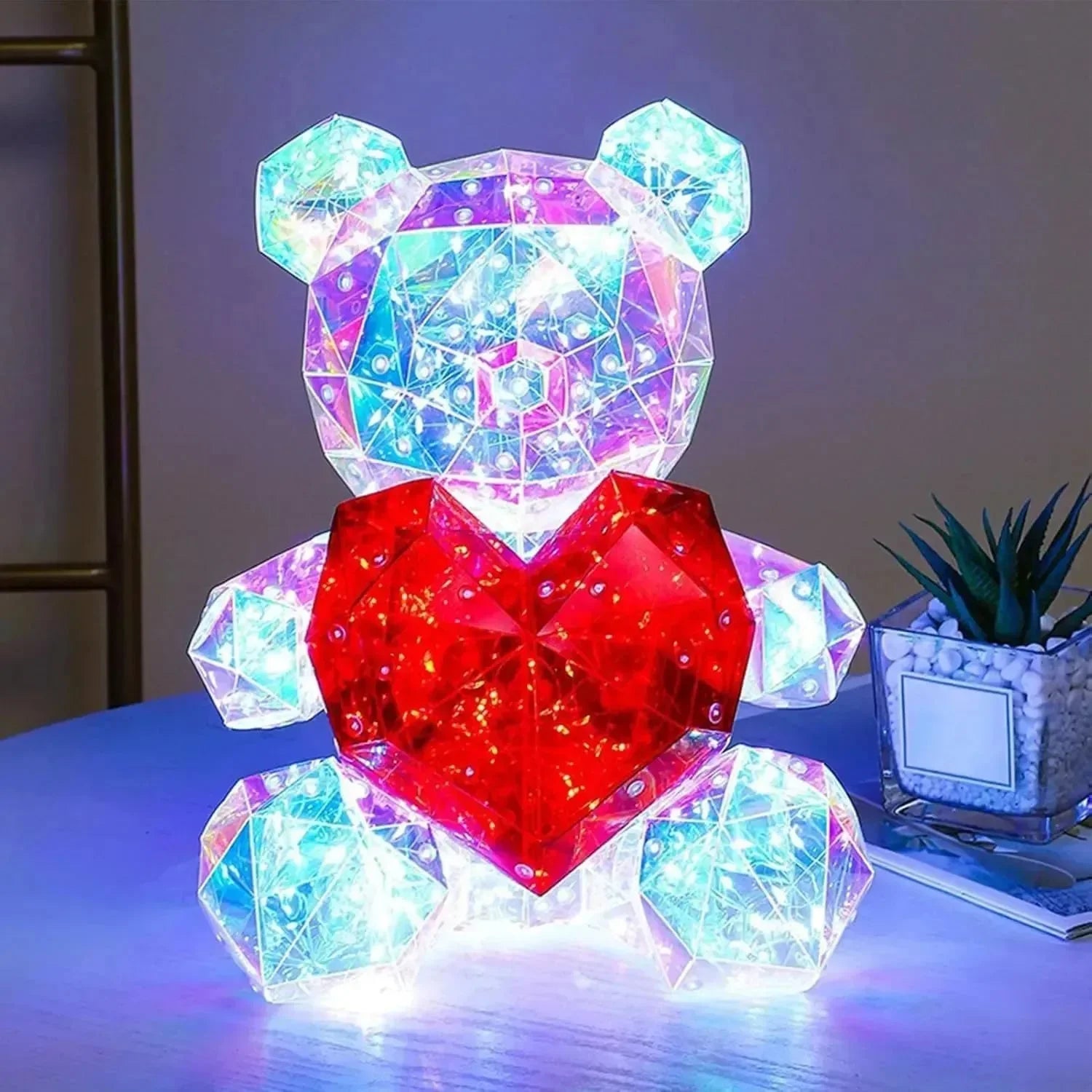 Heartlight Harmony Teddy Bear Lamp - Bear Hugs