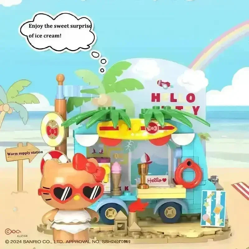 Hello Kitty Beach Vacation Series Figurines - Bear Hugs