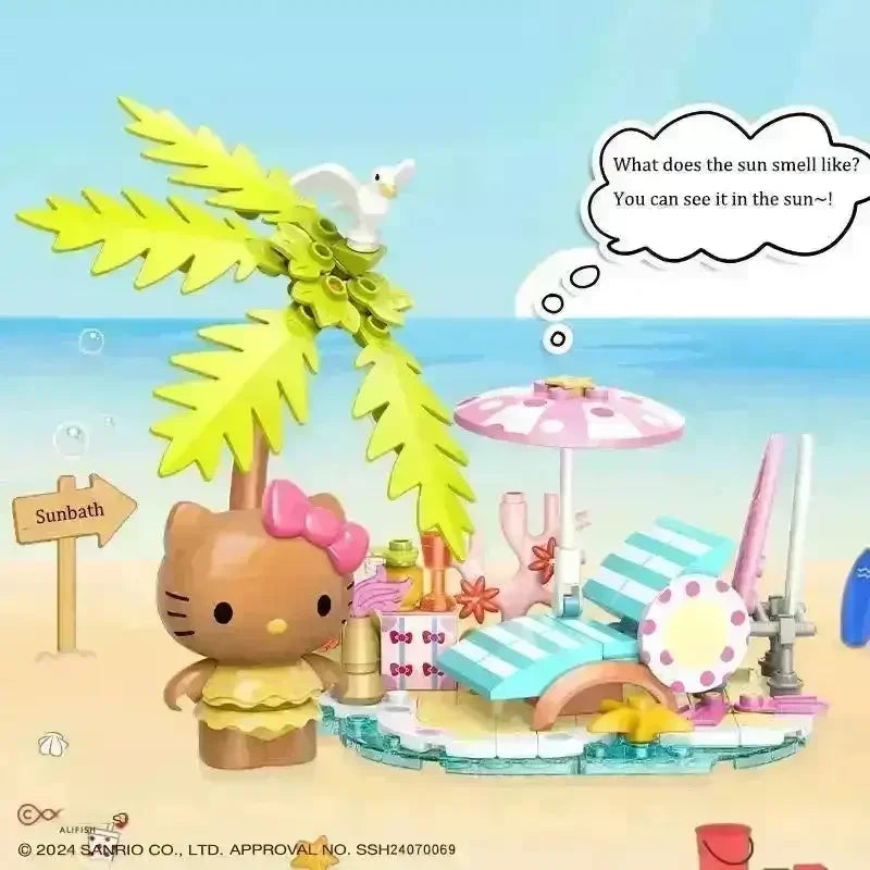 Hello Kitty Beach Vacation Series Figurines - Bear Hugs