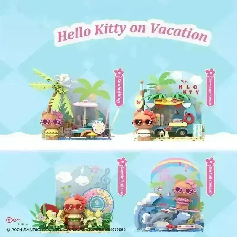Hello Kitty Beach Vacation Series Figurines - Bear Hugs