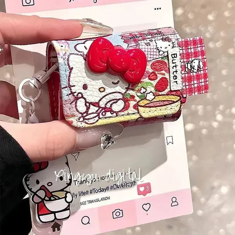 Hello Kitty Bow Chic Flip Leather Case (For Airpods) - Bear Hugs