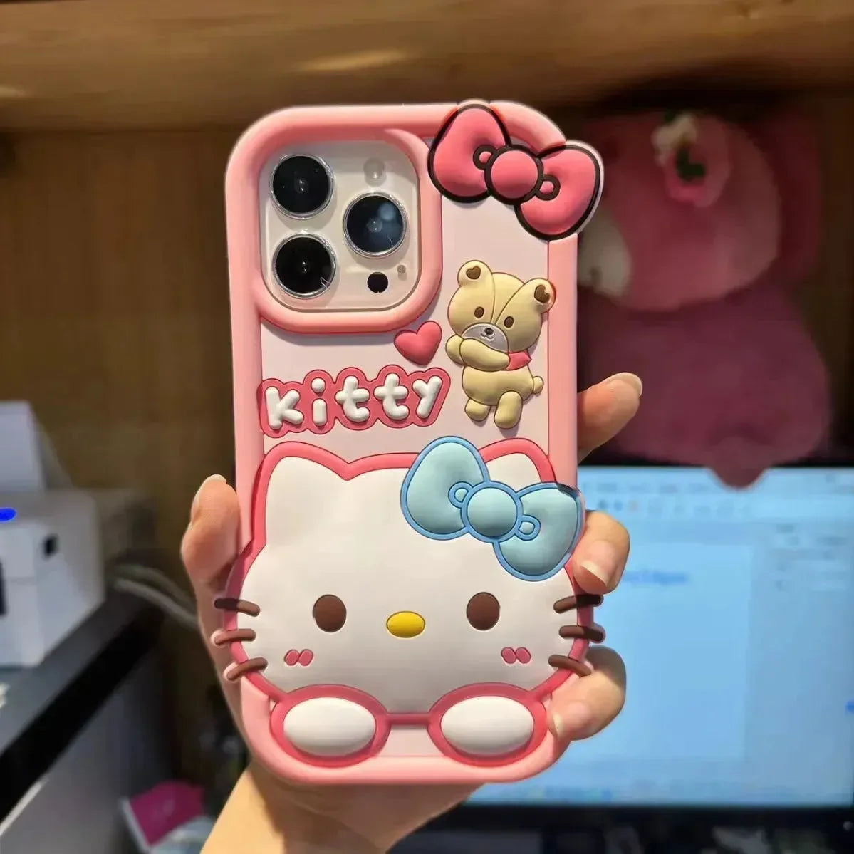 Hello Kitty Bow Funny Case (For iPhones) - Bear Hugs