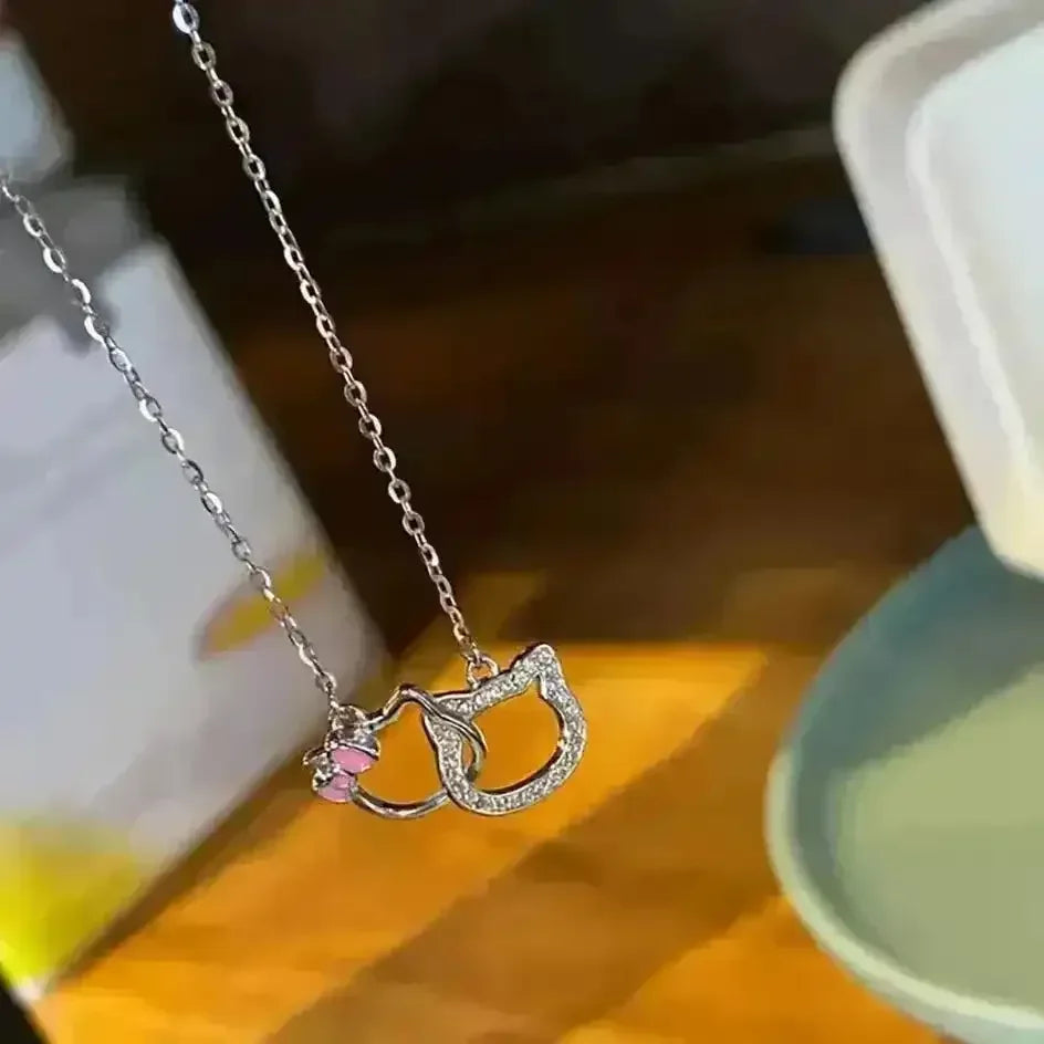 Hello Kitty Double Ring Pendant - Bear Hugs