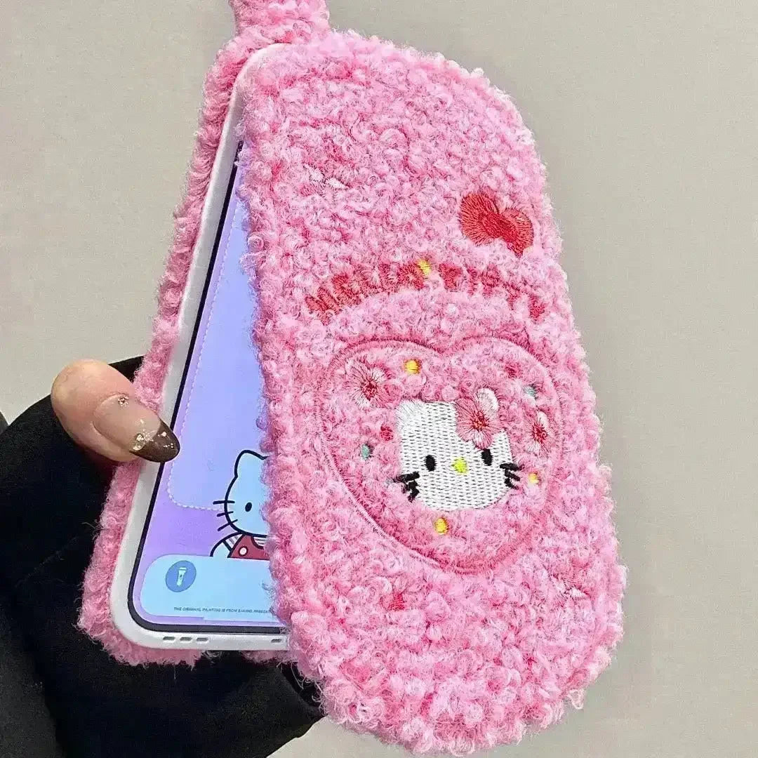 Hello Kitty Flip Plush Mirror Case (For iPhones) - Bear Hugs