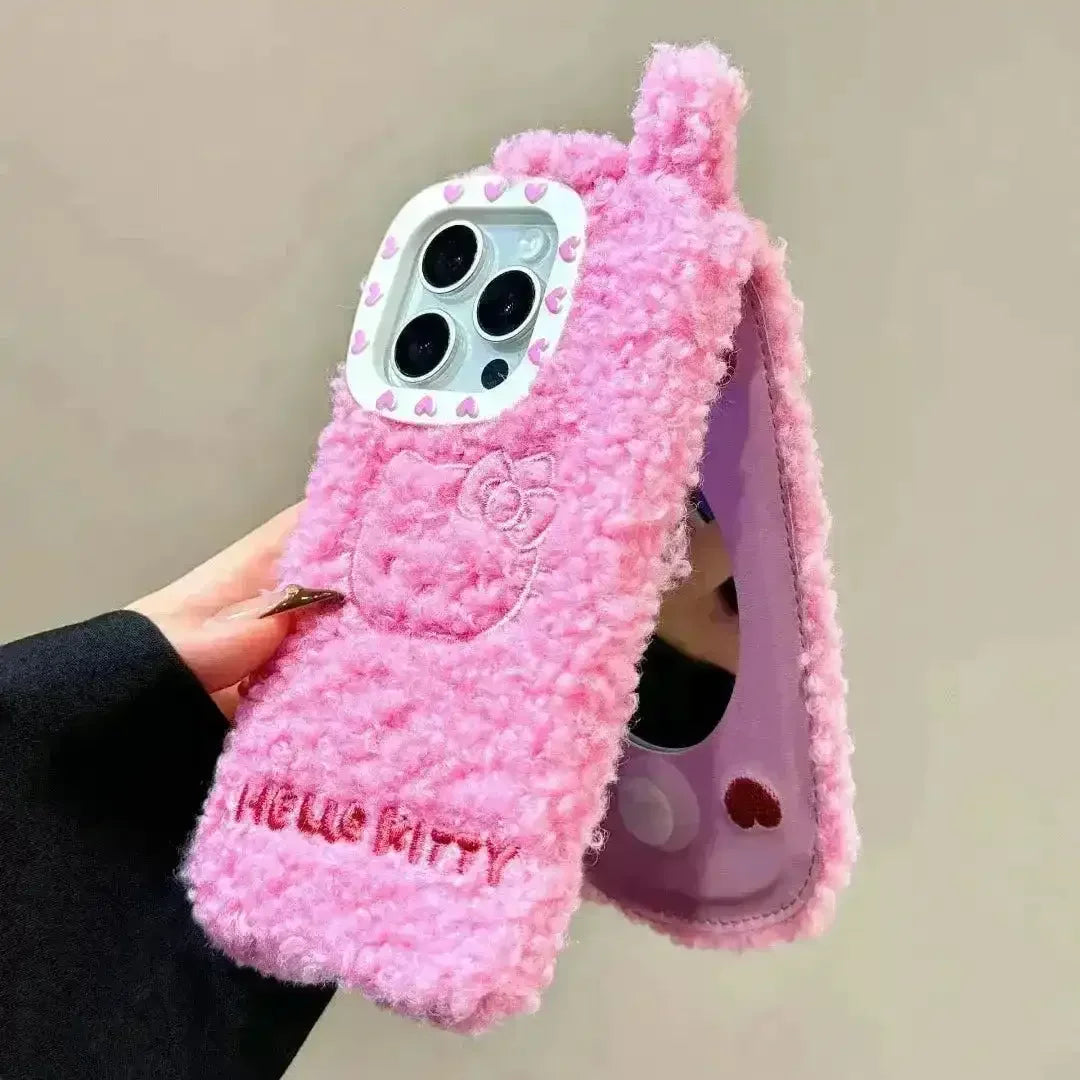 Hello Kitty Flip Plush Mirror Case (For iPhones) - Bear Hugs