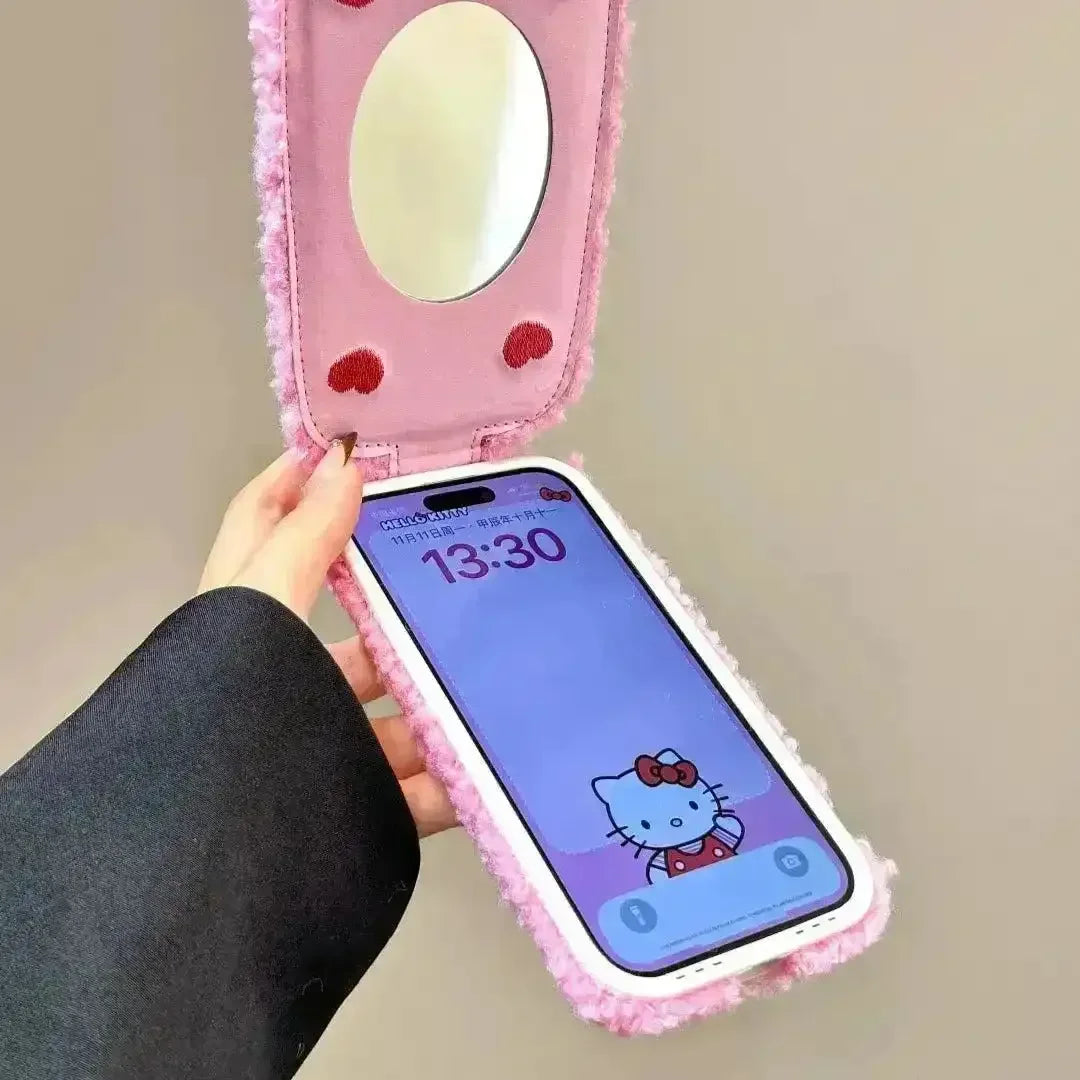 Hello Kitty Flip Plush Mirror Case (For iPhones) - Bear Hugs