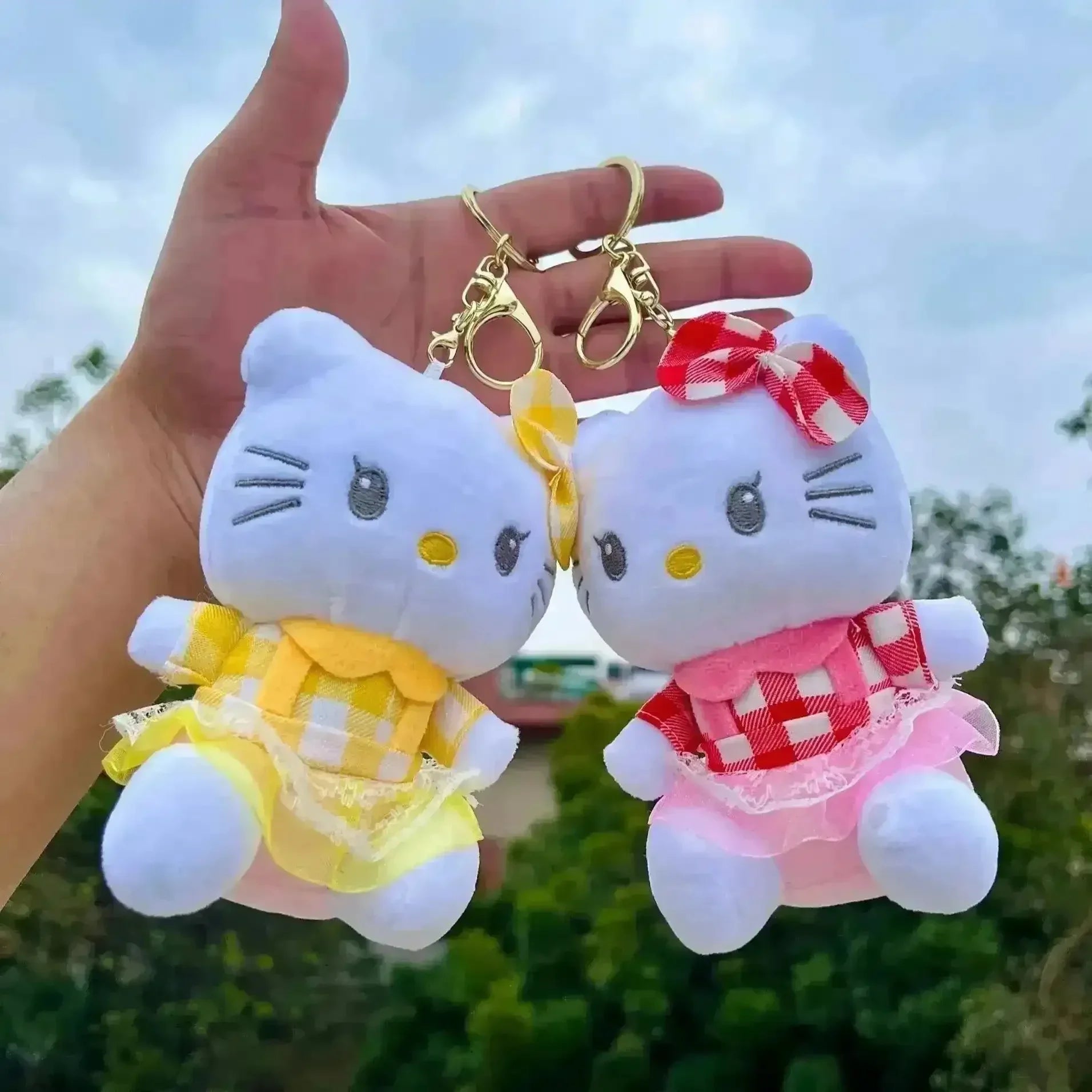 Hello Kitty Frock Plush Keychain - Bear Hugs
