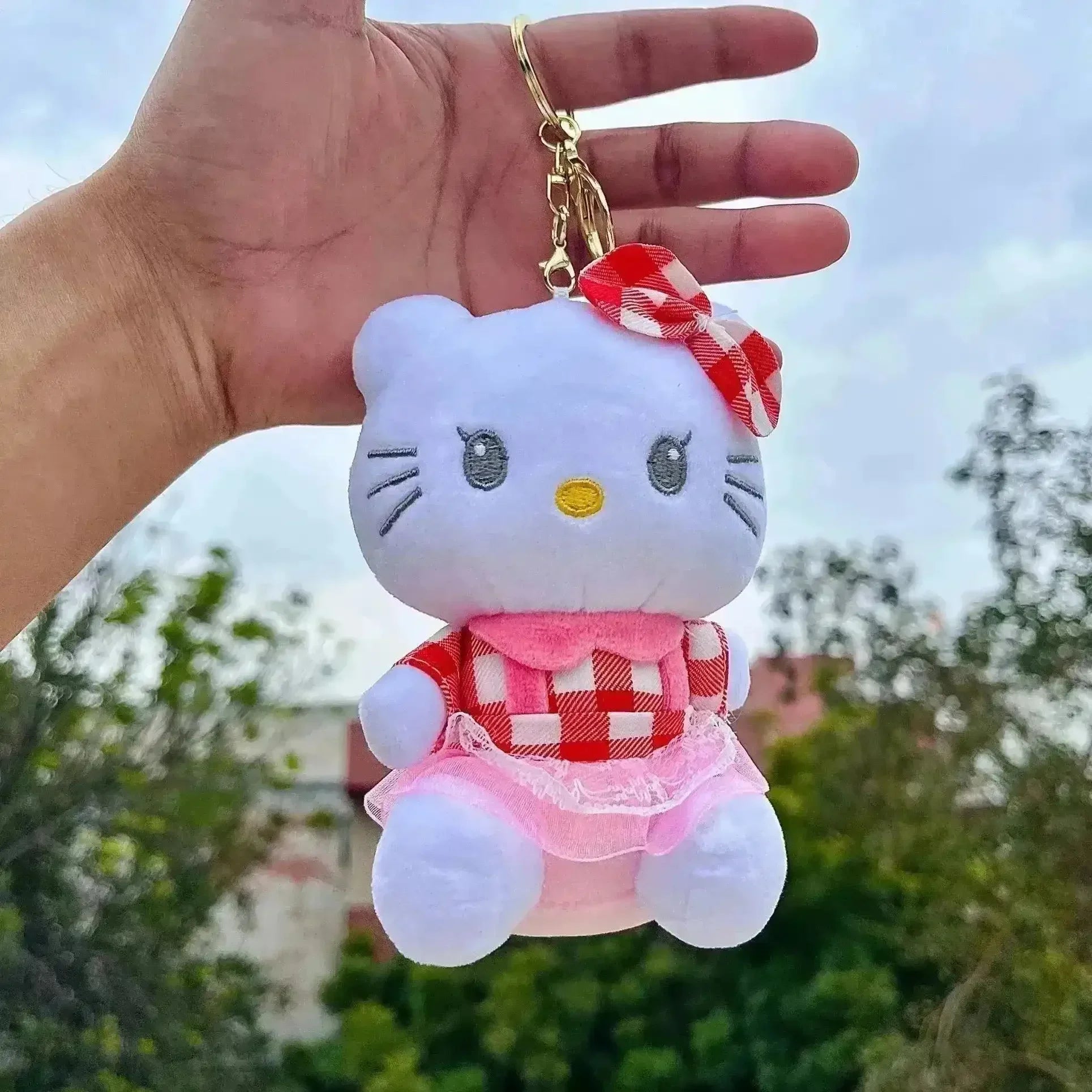 Hello Kitty Frock Plush Keychain - Bear Hugs