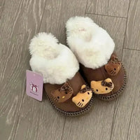 Hello Kitty Fuzzy Brown Winter Slippers - Bear Hugs