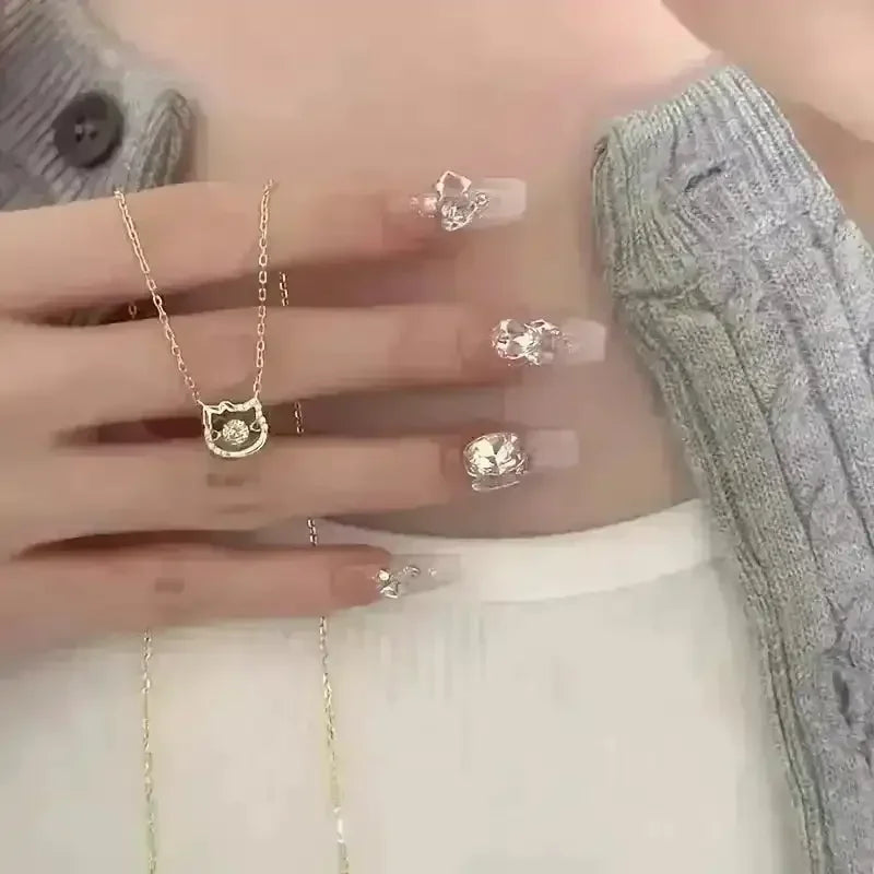 Hello Kitty Golden-Tone Pendant - Bear Hugs