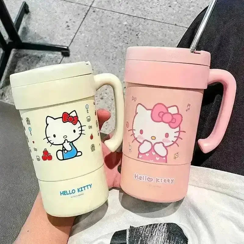 Hello Kitty Insulated Thermos With Straw (580 ml) - Bear Hugs