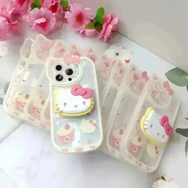Hello Kitty Paw Print Tok Stand Phone Case (For iPhones) - Bear Hugs