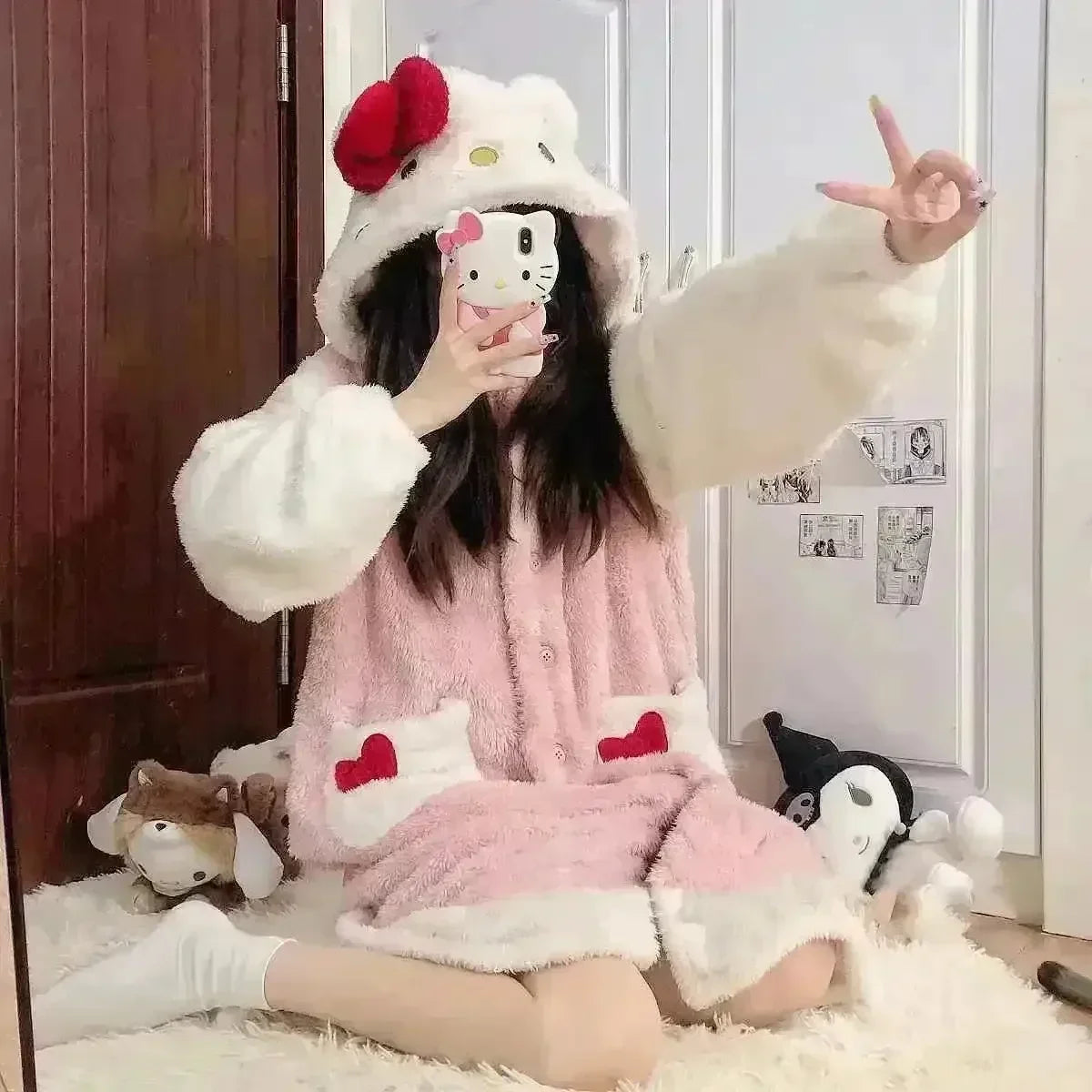 Hello Kitty Plush Onesie Pajama Suit - Bear Hugs