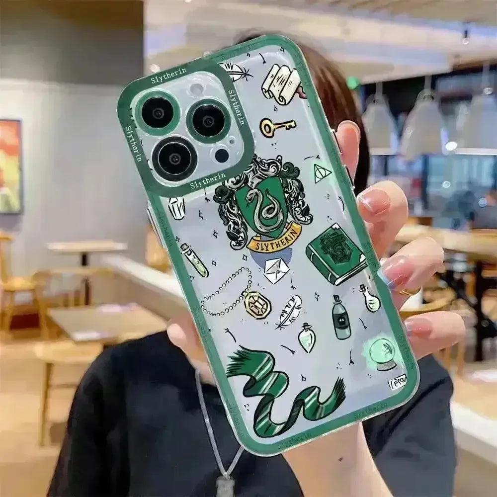 iPhone 14 Slytherin Case Hogwarts Harry Potter Themed Case (For iPhones)